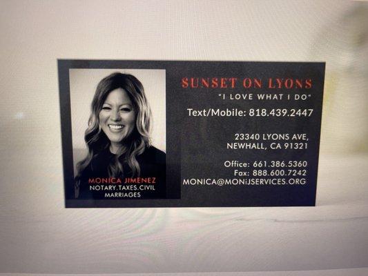 Senior Representative business card.