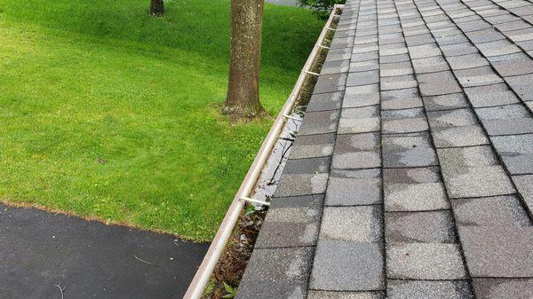 Gutters need to be cleaned and installed all the way around the house to protect he foundation from water damage.