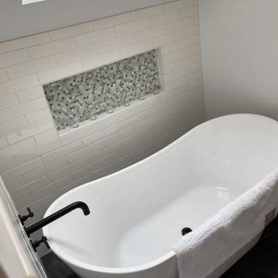 Stand alone tub finish plumbing.