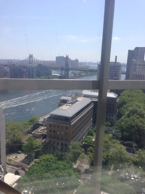 Awesome view of the east river. It even looks blue from up here!