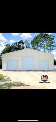 Garage doors on customers metal building