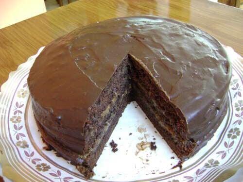 Gluten free chocolate cake freshly baked