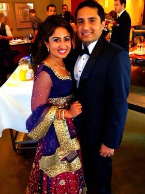 My brother and I at the wedding. Custom designed piece by Renuka! It was a big hit at the wedding!