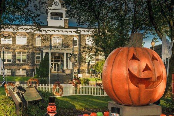 Front view during Halloween in celebration for the Disney Halloweentown which was filmed here in 1998.