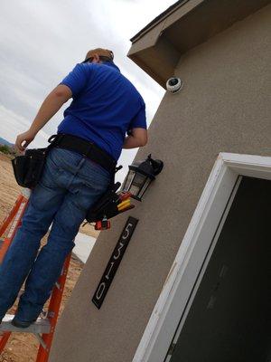 Security cameras installed and connected to smart home system.