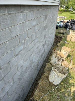 new basement wall replacement