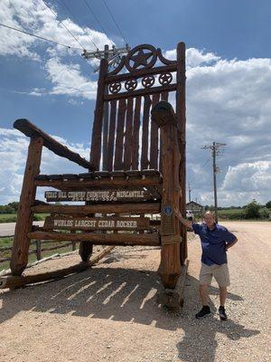 Mikey and the big boy rocker! This thing weighs 5,600 lbs!