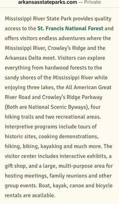 information about Mississippi River State Park