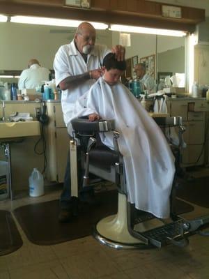 Phil is great with kids. my son will go to no one else but phil!  patient, nice, kind, funny and a great barber!