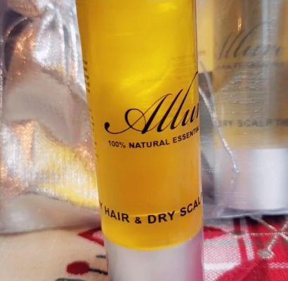 Allure dry hair and scalp oil...this oil is designed to nourish the hair....promotes shine and moisture.....and hair growth...