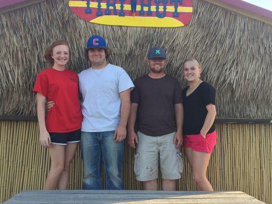 Tiki Hut at Playin Hooky Bait and Marina. Great place for family to hang out