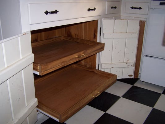 Custom built pull out shelves