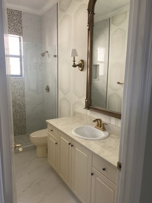 Complete bathroom restoration:  elegant and fantastic.