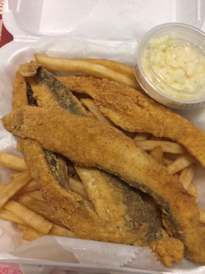 Whiting fish platter with fries and cole slaw