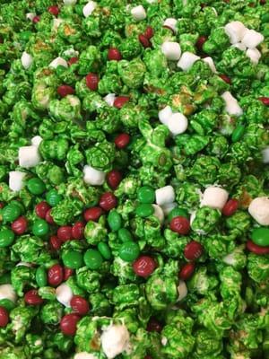 Holiday grinch popcorn