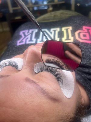 Eye lashes extensions wispy Style