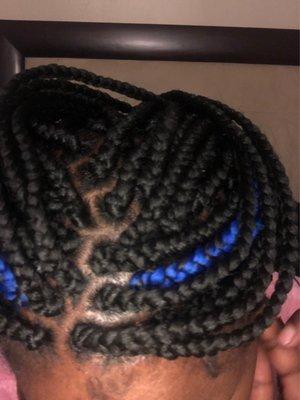 Top of head not small braids