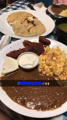 Cheesy popusas and breakfast