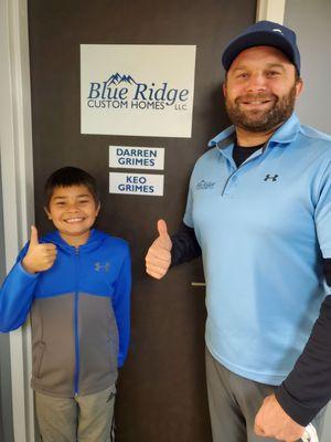 My son and I in front of my office at Balance RVA.