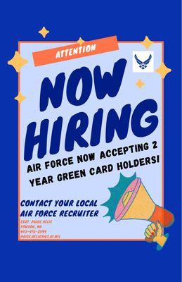 Green Card Policy Flyer for the Air Force