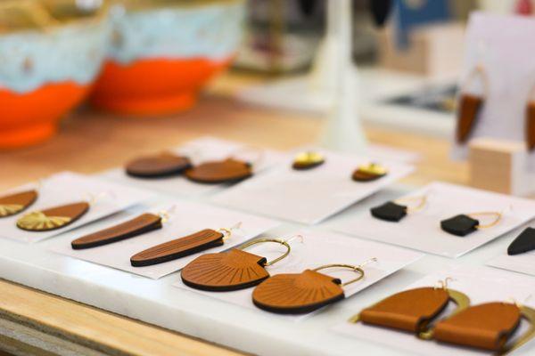 Leather trendy Jewelry from local jewelry artist.