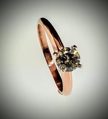 Rose gold and diamond solitaire ring