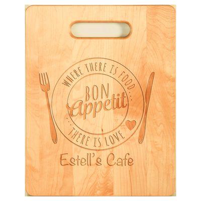 We have many different cutting boards that you can get personalized.