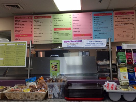 Woodburn Cafe counter and menu.