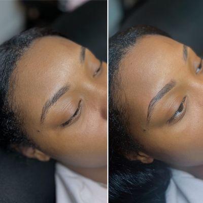 Brow lamination before and after