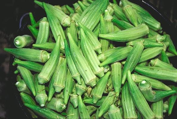 We have wide array of fresh produce, including summer favorite okra that lowers cholesterol and contains Vit B6 and folic acid.