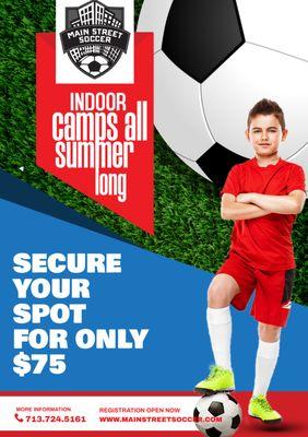 Don't forget to sign up your future soccer star for our indoor summer soccer camp!