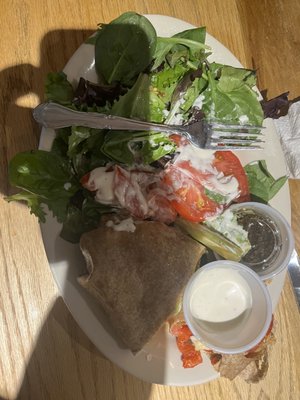 Cutlet wrap side salad