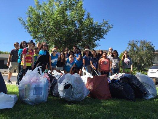 All campers (ages 6-14) taking our clothing donations to Claudia's Closet for Casa Pacifica's Back to School Shop.