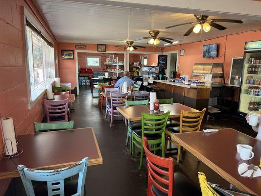 Inside seating area. Cute little "grocery area" in the corner!