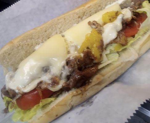 Philly cheesesteak fully loaded.