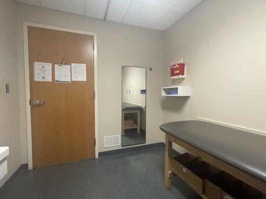 The exam room was clean and basic.