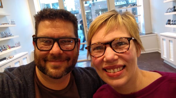 We both got new glasses!