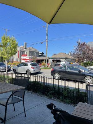 View from their front patio of Parlour Pizza across the road