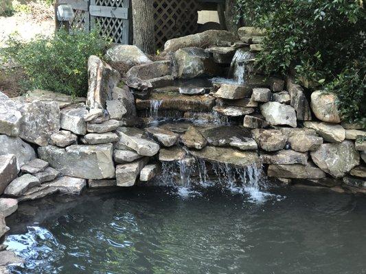 Koi pond with water falls