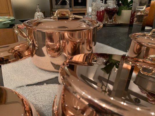 More beautifully restored copper pots and pans...