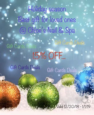 Holiday Season Gift Cards Discount..!