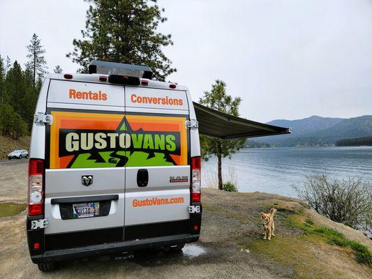 GustoVans rental Lake Spokane Washington