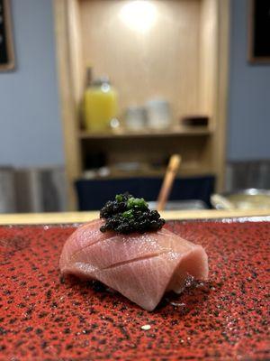 My absolute favorite fatty tuna with caviar