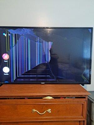 This is my television after the moved to our new apartment