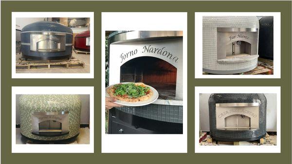 Custom Forno Nardona Napoli Pizza Ovens in 5 Different Tile Colors.