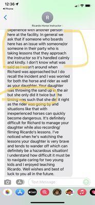 The instructor explaining the rules that were never followed by the other rider completely prejudice completely bias environment