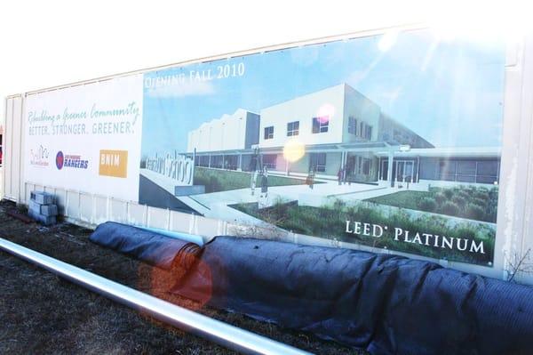 New Greensburg School under construction, LEED Platinum, Greensburg, Kansas.