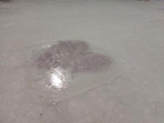 Heart on the ice for Valentines Day event.