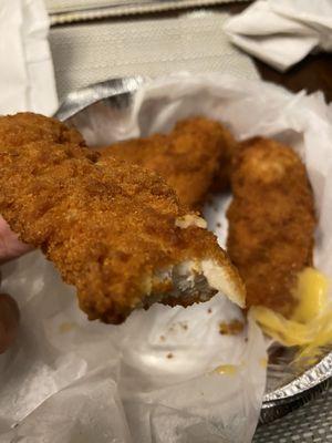 Crispy all white meat Chicken Fingers (5pc). Really good.