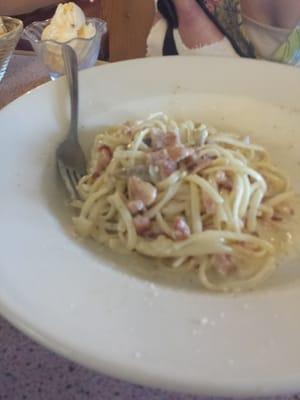 Linguini carbonara